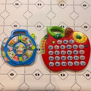 VTech Alphabet Apple ABC Learning Toy w/ Worm + Fisher-Price Farm Toy